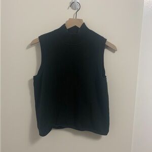 Vintage Liz Claiborne Black Sleeveless Faux Turtleneck Top
